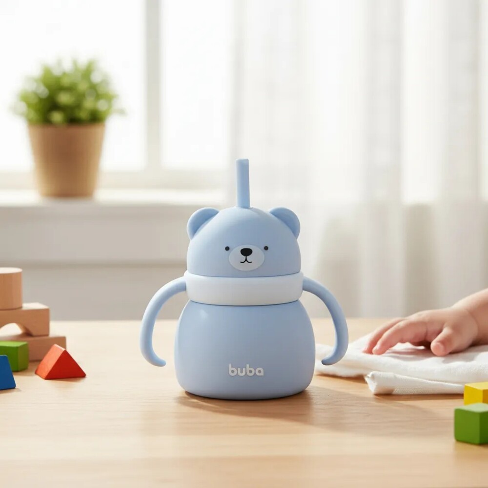 Vaso silicona OSITO BUBA celeste