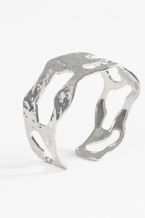Pulsera acero wavy plateado