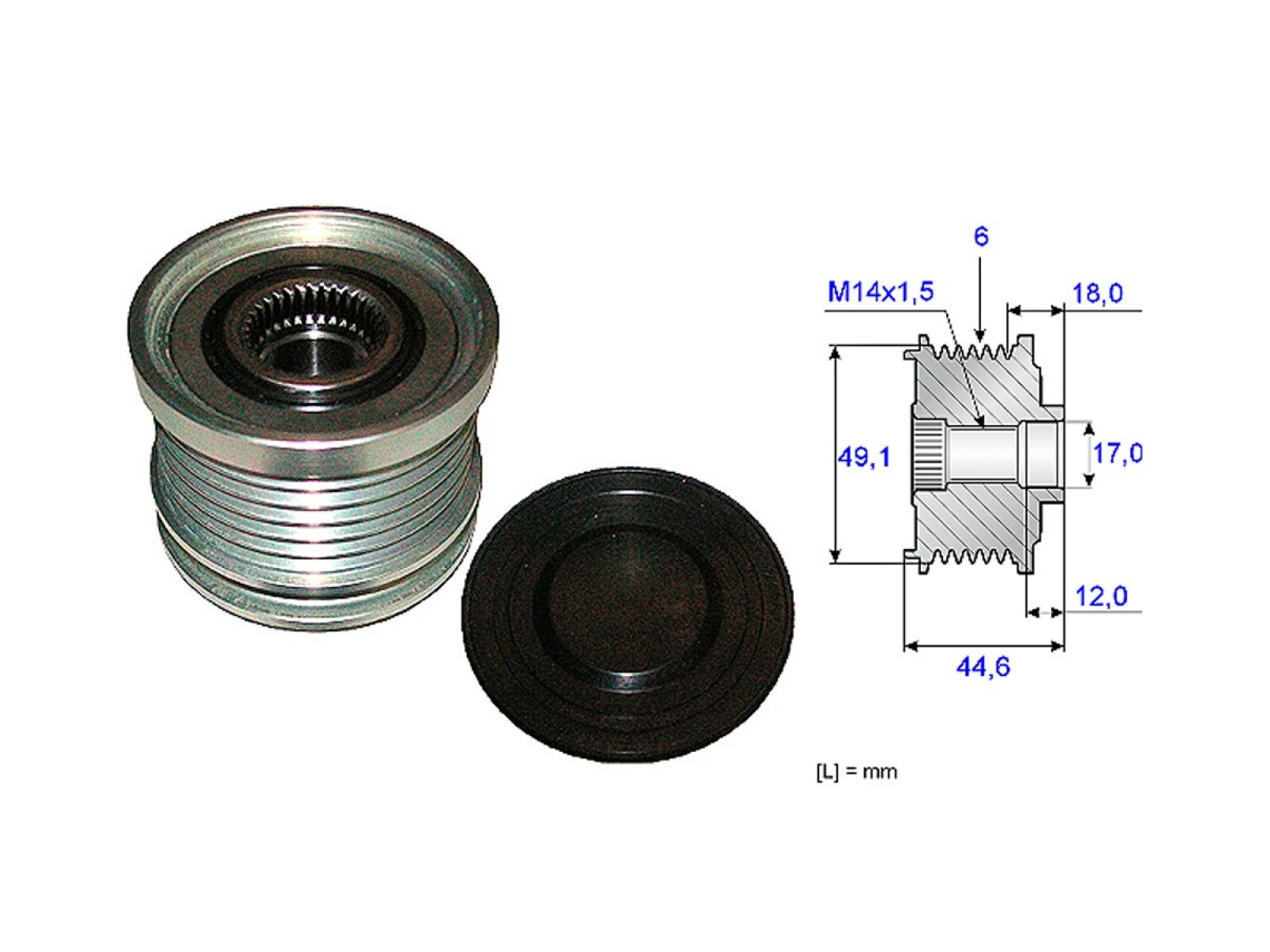 Polea Alternador Marcha Libre Ford Focus 14-25 