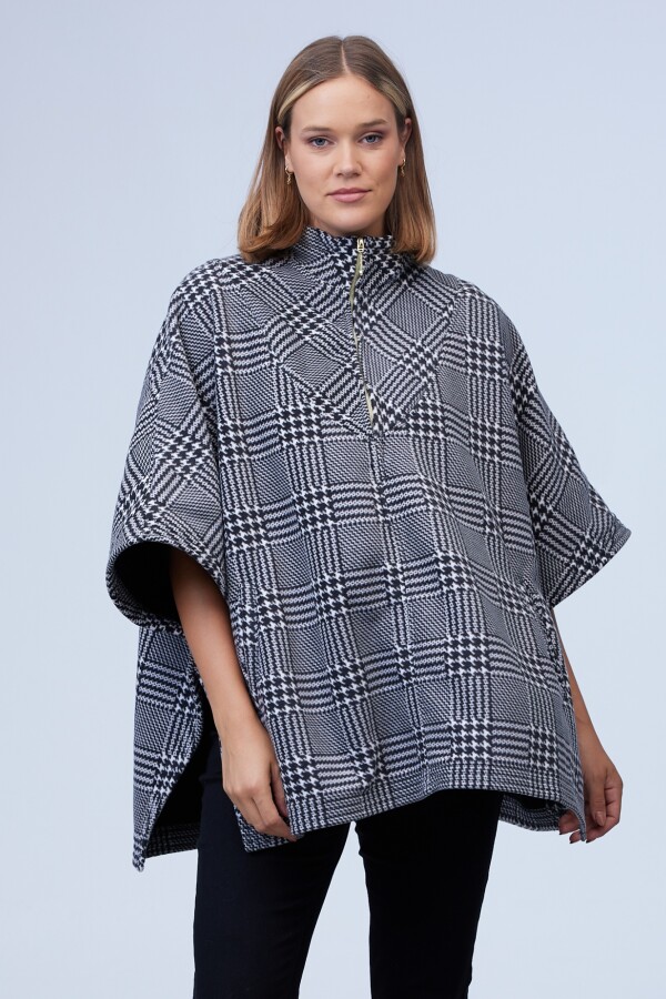 Poncho Zip NEGRO/BLANCO