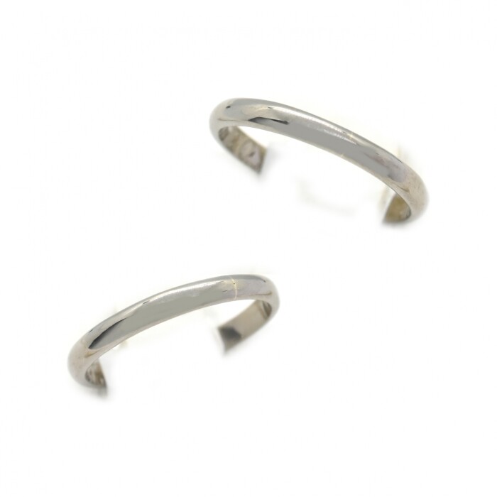 Par de Alianzas y Cintillo en Oro 18k Blanco 2mm Gruesas Par de Alianzas y Cintillo en Oro 18k Blanco 2mm Gruesas