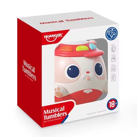 Tambor Balancín Musical con Luz Sonidos Juguete Bebé Huanger Rosa
