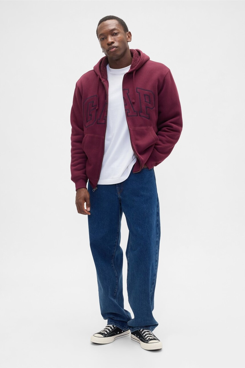 Canguro Con Corderito Logo Gap Hombre Tuscan Red