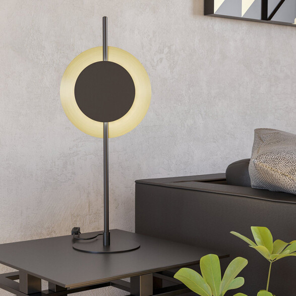 Lámpara de mesa LED RGBTW 11W metal negro y cobre EG6010