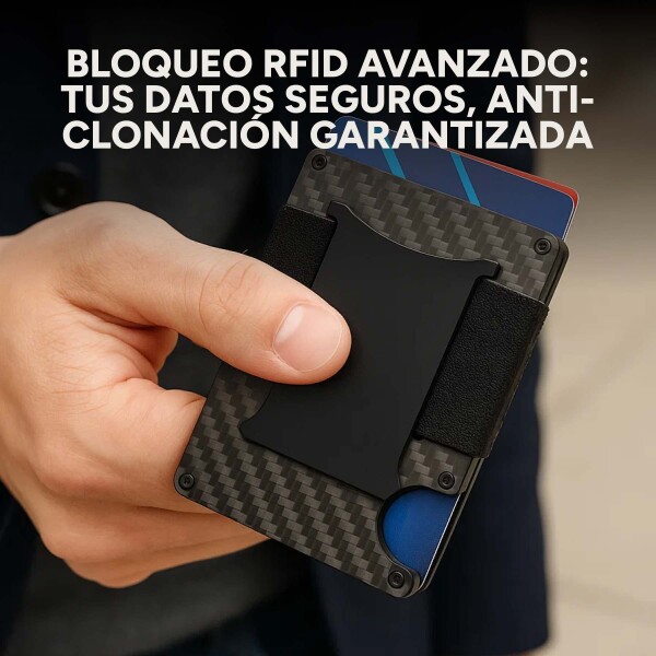 Billetera Tarjetero Bloqueo Rfid Anti Clonación Calidad Variante Color Negro Labrado