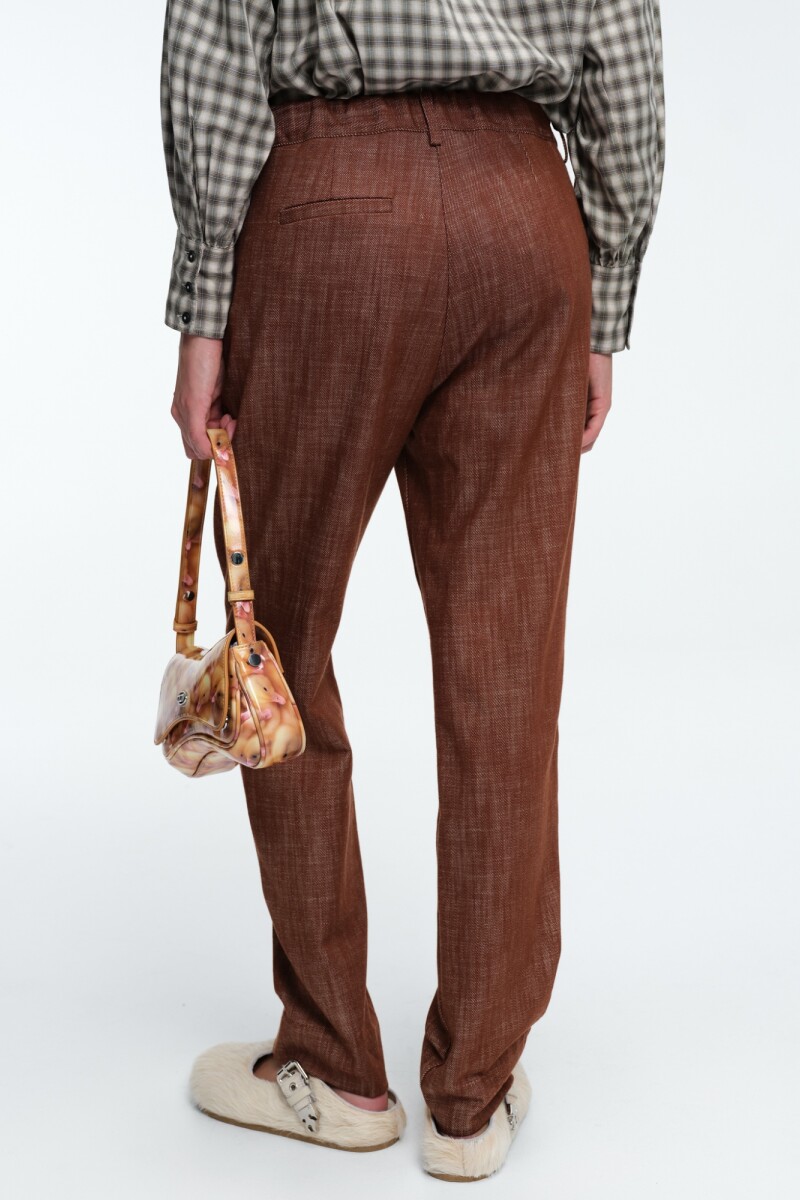 PANT SLIM DENIM Marron