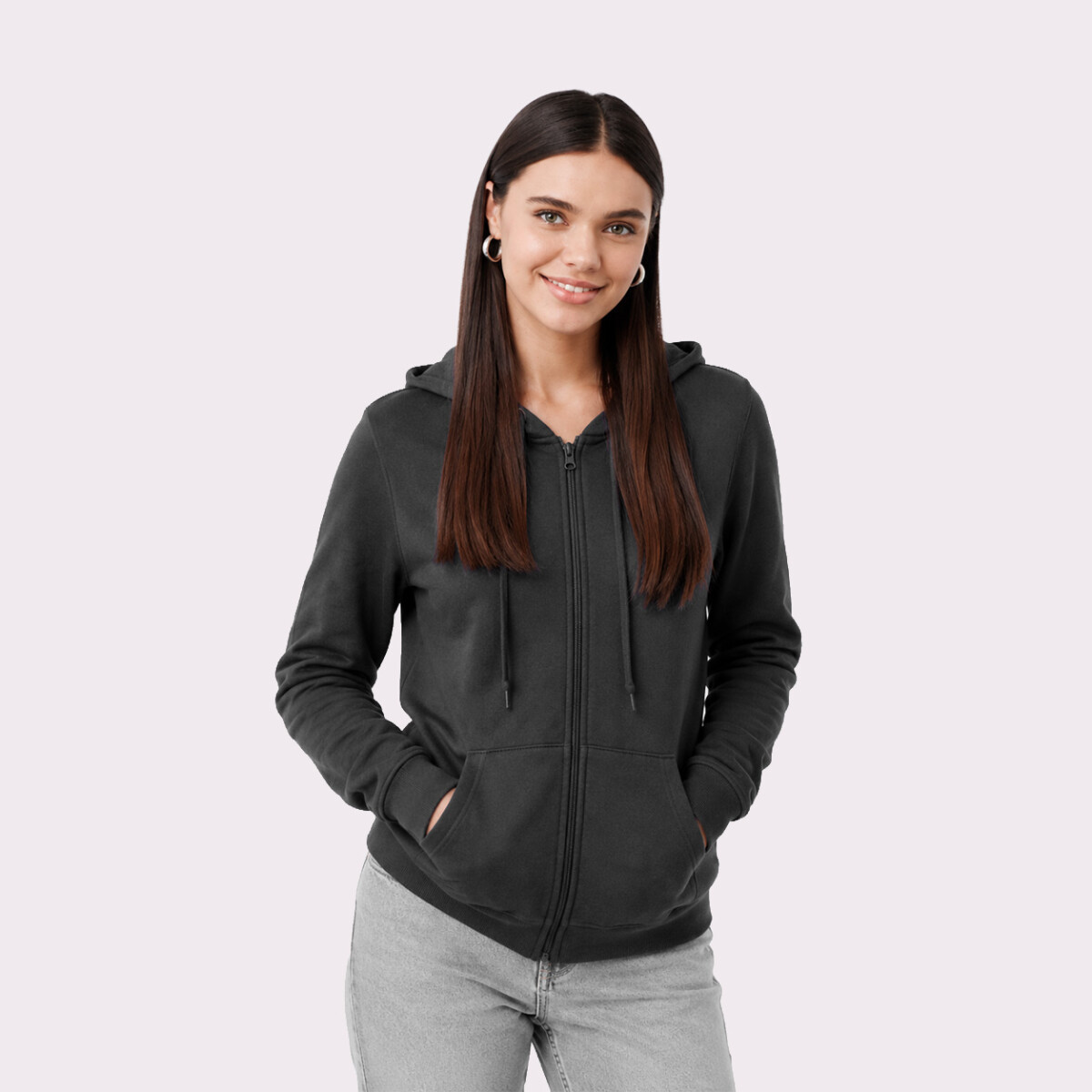 CAMPERA UNISSEX BÁSICA ADULTO - GRIS OSCURO 
