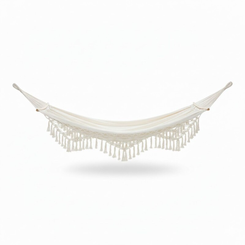 HAMACA DE TELA BLANCA C/ESTUCHE 200X150X40CM Unica