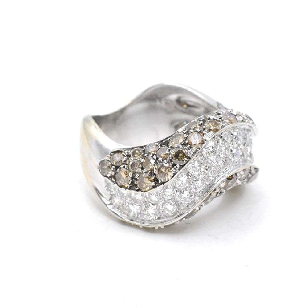 Anillo En Oro 18K Y Brillantes (Champagne Y Blancos) Anillo En Oro 18K Y Brillantes (Champagne Y Blancos)