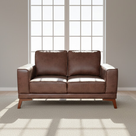 SOFÁ 2 CUERPOS TELA MARRON VALLE TABACO