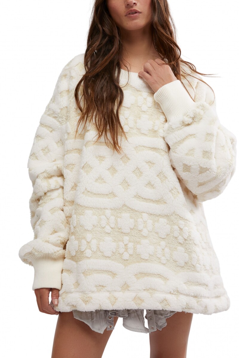 CABLE KNIT SWEATSHIRT Marfil