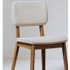 Silla de Comedor Classic - Línea Manhattan - Tela Bouclé/Natural