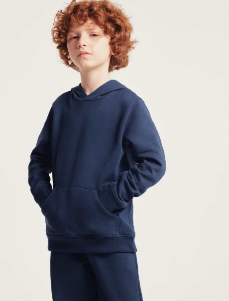 SUDADERA BÁSICA UNISEX DE FELPA CON CAPUCHA AZUL