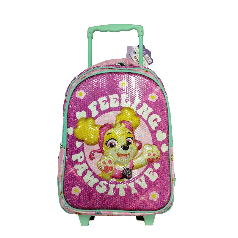 Mochila Infantil Disney Paw Patrol con rueditas Violeta - Rosado - Verde Agua