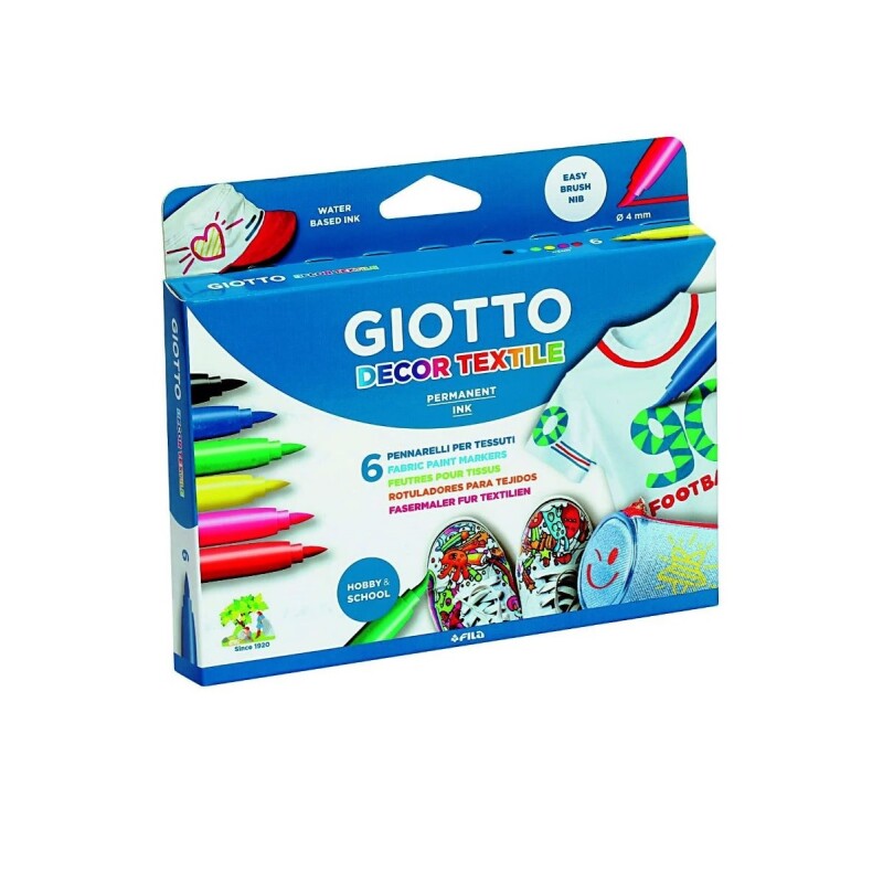 Marcadores Giotto Textil – Set x6 Colores MARCADOR GIOTTO TEXTIL X6 COL