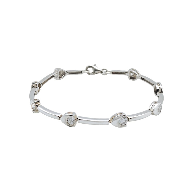 Pulsera corazón-Plata 925-Piedra zirconia-PU3120 conpiedra