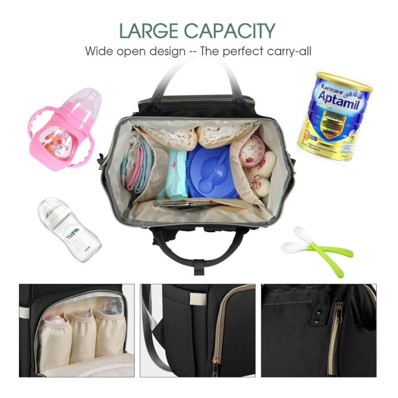 Bolso Mochila Maternal Bebe Resistente Impermeable Madre Multicolor