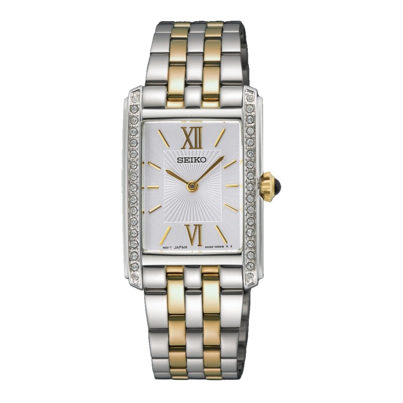 Reloj Seiko SWR093P1 para dama con correa de acero Dorado