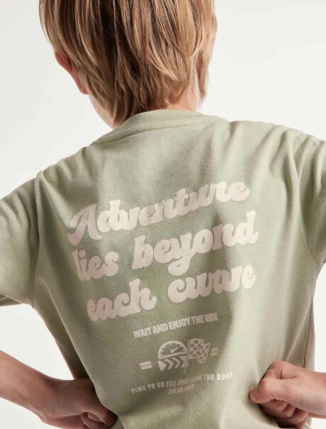 CAMISETA MANGA CORTA INFANTIL CON ESTAMPA VERDE