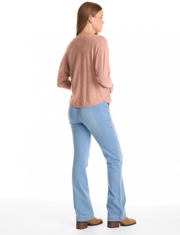 Buzo Dolman Escote V ROSA OSCURO