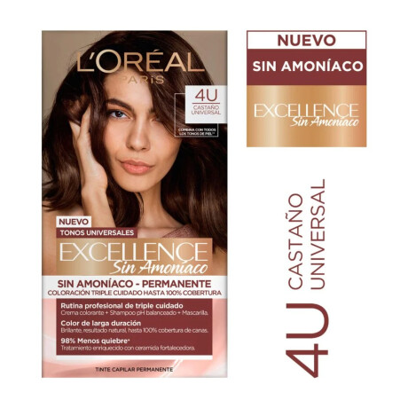 Tintura Para Cabello L'Oréal Paris Excellence Nudes No Amoniaco 4U Castaño Universal Tintura Para Cabello L'Oréal Paris Excellence Nudes No Amoniaco 4U Castaño Universal