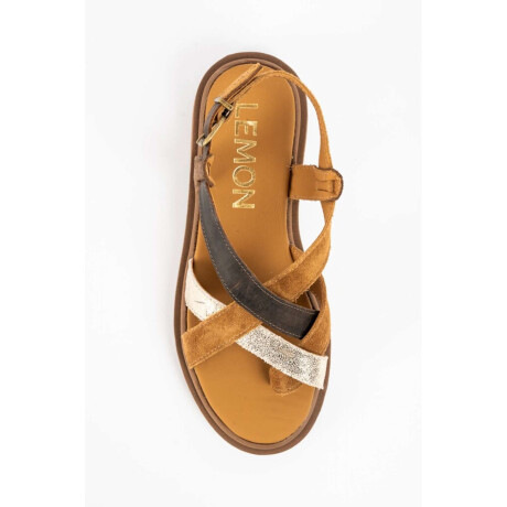 Sandalias De Cuero Tiras Cruzadas Multi