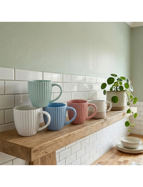 MUG BOMBE 380 ML RAYADO VERTICAL BI COLOR SURTIDO MUG BOMBE 380 ML RAYADO VERTICAL BI COLOR SURTIDO