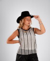 Blusa Gabrielle negro con blanco