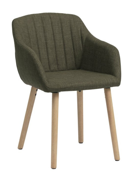 Silla de comedor ADSLEV tela verde oliva/color roble Silla de comedor ADSLEV tela verde oliva/color roble