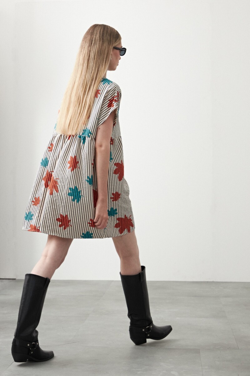 VESTIDO CASTAÑA Rayas