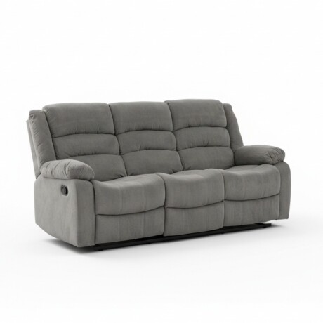SOFÁ SILLON RECLINABLE 3 CUERPOS GRIS