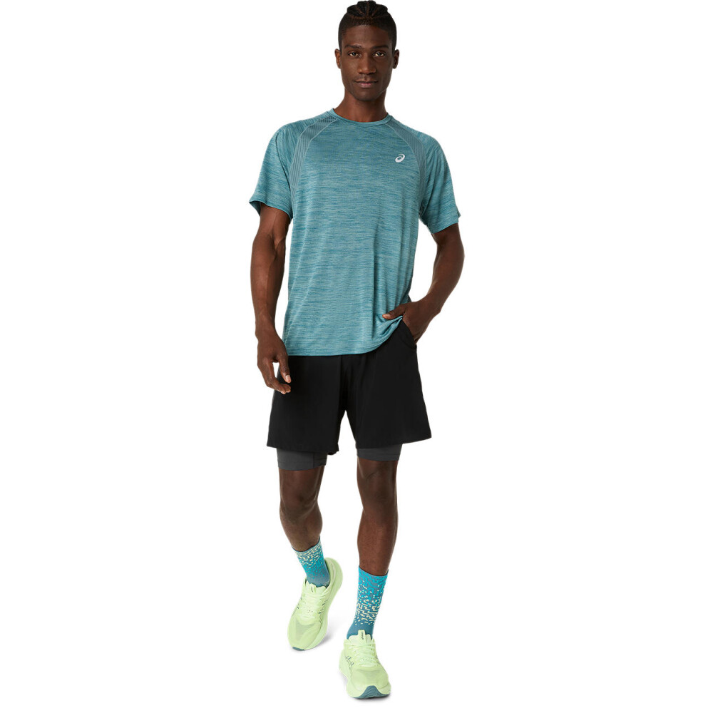 Polos Running Road SS Top Hombre Foggy Teal
