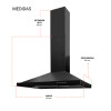 Campanas Extractoras Negra 60cm Luz Led Filtro Lavable - Ltc Campanas Extractoras Negra 60cm Luz Led Filtro Lavable - Ltc
