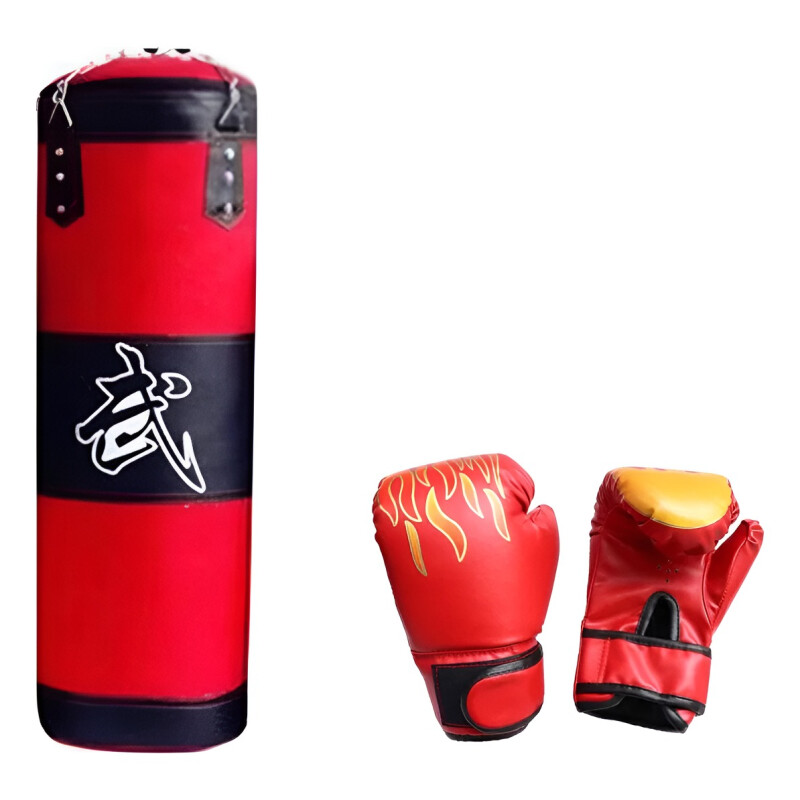 BOLSA BOXEO 1MT ROJA + GUANTES BOLSA BOXEO 1MT ROJA + GUANTES