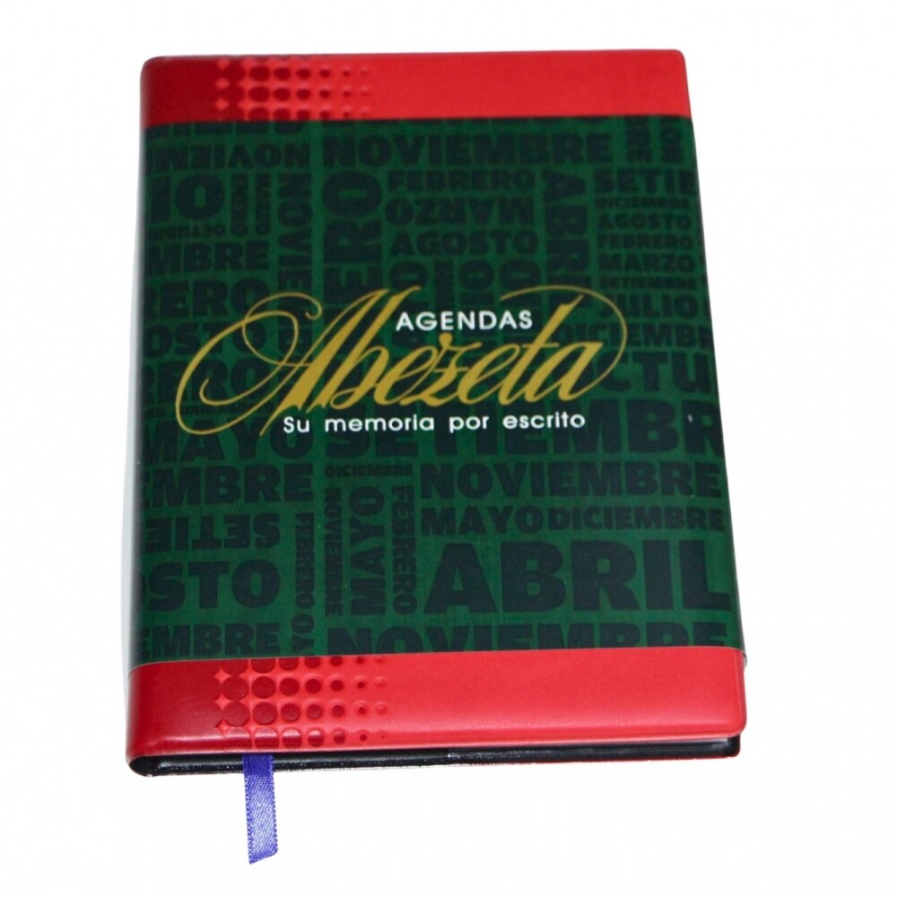 AGENDA ABEZETA 216 CLASSIC MEDIUM TAPA CON DISEÑO VIRANDO COLOR ROJO