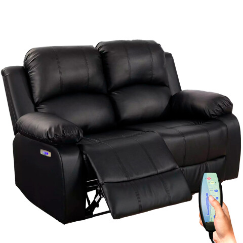Sillón 2 Cuerpos Reclinable Con Masajeador Y Terapia De Calor, Totalmente Automatizado NEGRO