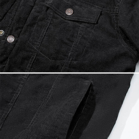 Campera Uzspace Pana Corderito Moda Hombre Urban Negro