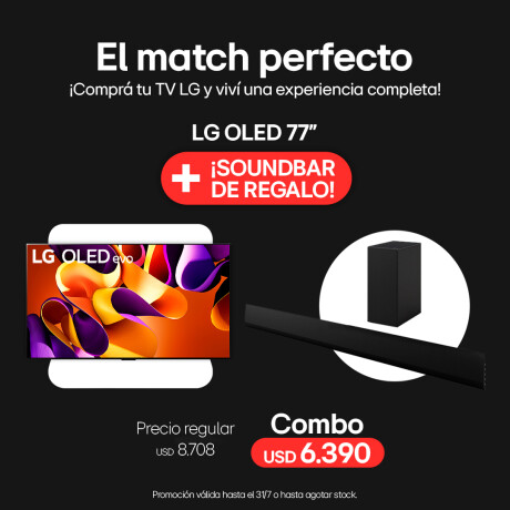 TV LG OLED evo 4K 77" OLED77G4 + Soundbar DE REGALO TV LG OLED evo 4K 77" OLED77G4 + Soundbar DE REGALO