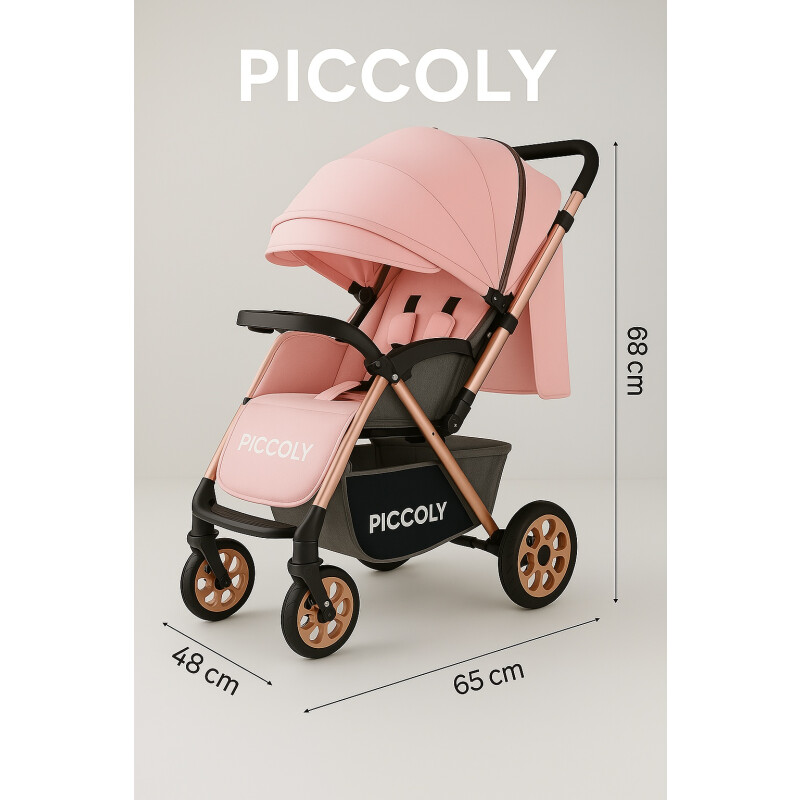 Coche Carriola de Paseo Para Bebe Plegable Rosa