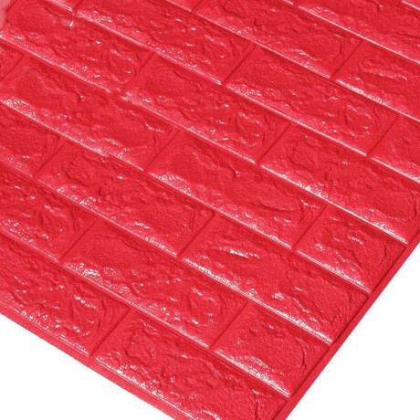 Revestimiento 3D Placas Autoadhesivas 70x77cm Pvc 8mm Rojo