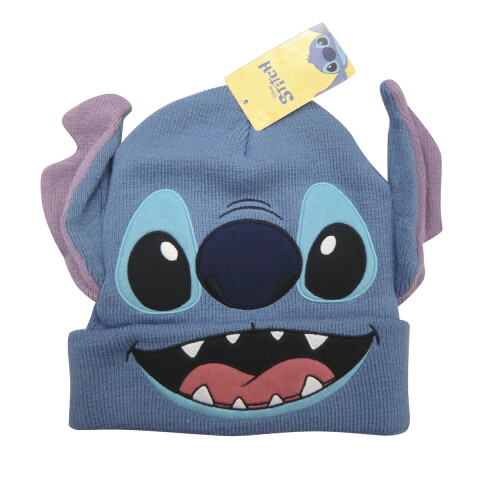 Gorro de Lana Infantil Stitch con Forma Oficial AZUL