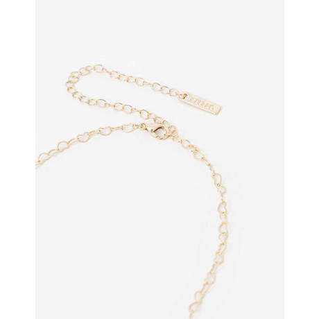 Collar Corto Metal Corazones Dorado