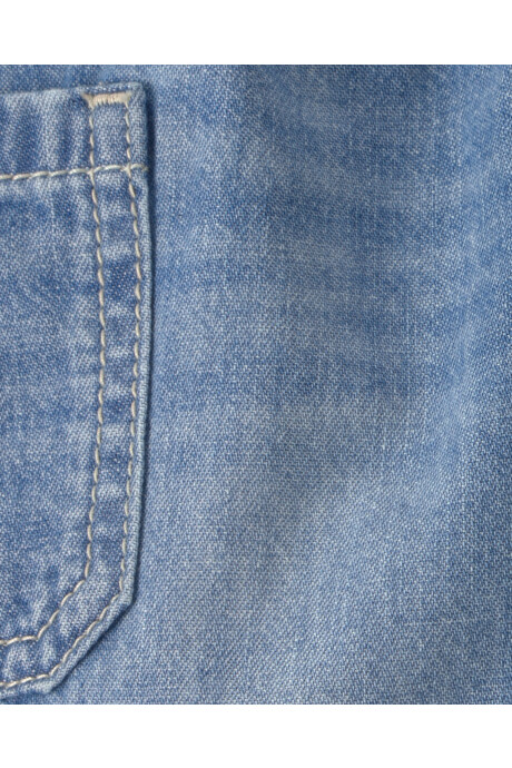 Short jean con cintura elástica Sin color
