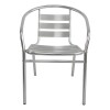 Silla de exterior Slat en aluminio plateada Silla de exterior Slat en aluminio plateada