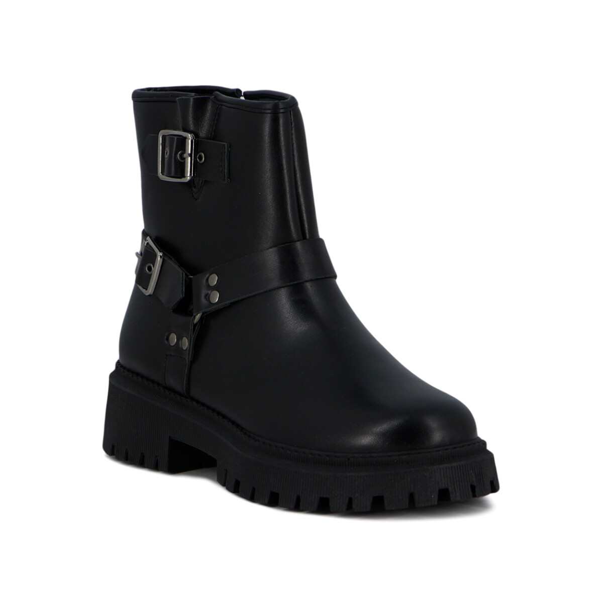 Botas Mujer Darkness Con Tira Y Hebillas - Negro 