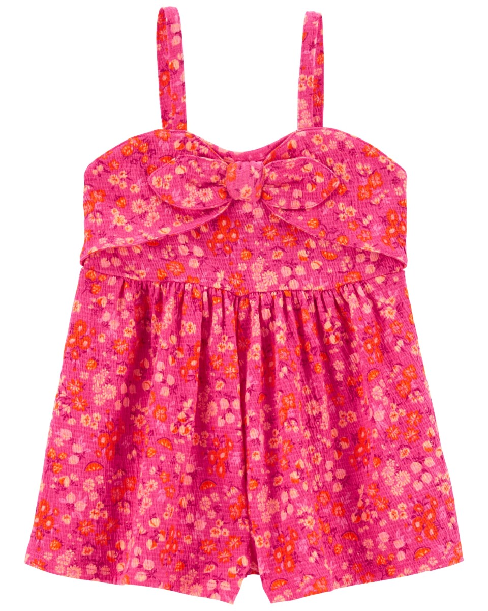 Monito corto de jersey arrugado diseño floral 