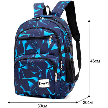 Set x3 Mochila Escuela Juvenil 18'' Expert Azul-Gris