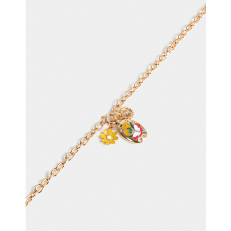 Collar Corto Cadena Multidijes Dorado