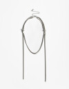 Collares Largos Metal Collar Largo De Metal - Plateado Rodio