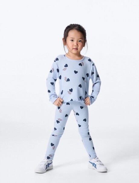 CALZA CON ESTAMPADO AZUL